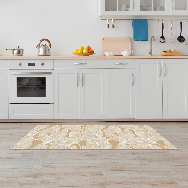 Tappeto Cucina Antiscivolo Made in Italy Passatoia Antimacchia Felce Beige Il Gruppone