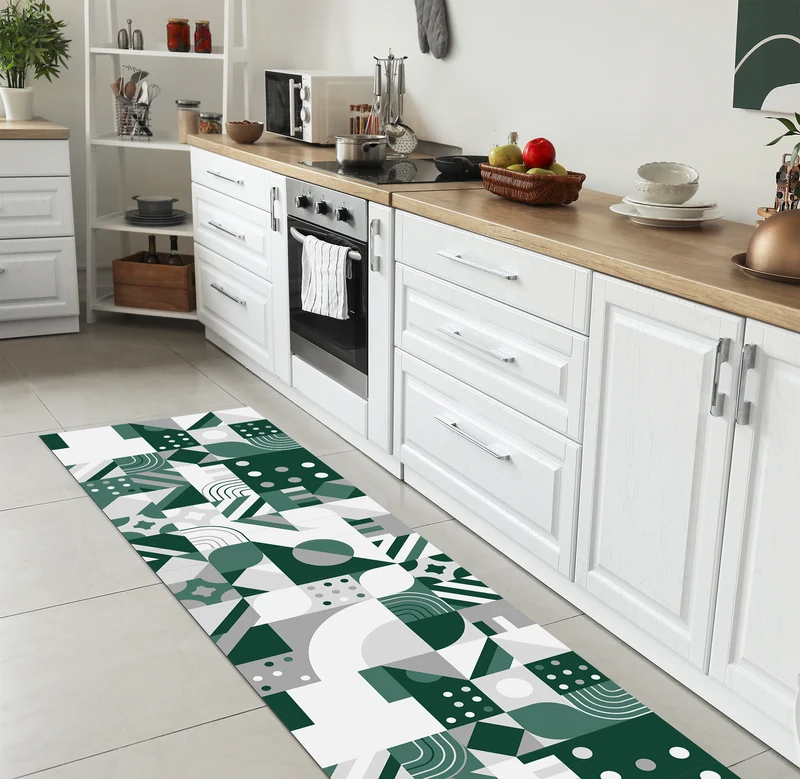 Tappeto Cucina Antiscivolo Made in Italy Passatoia Antimacchia Picasso Verde Il Gruppone