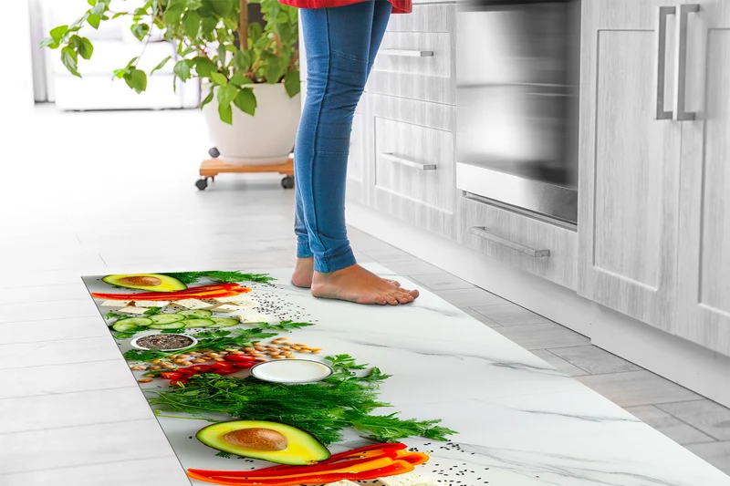 Tappeto Cucina Antiscivolo Made in Italy Passatoia Antimacchia Marmo Avocado Il Gruppone