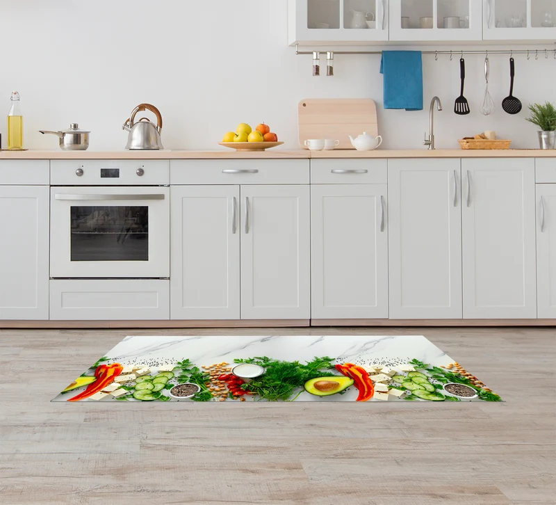 Tappeto Cucina Antiscivolo Made in Italy Passatoia Antimacchia Marmo Avocado Il Gruppone