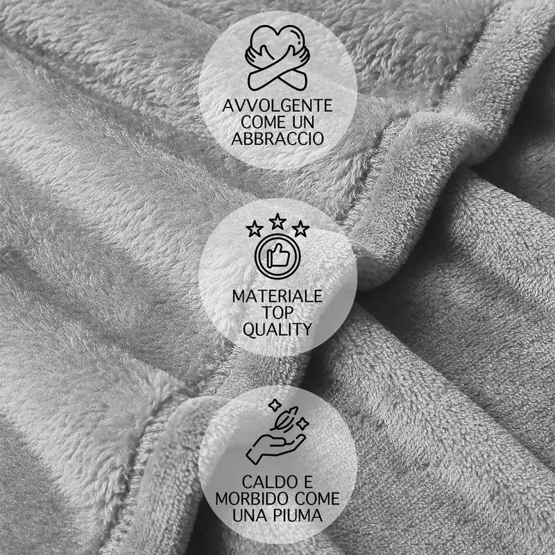 Coperta Invernale in Pile 280 g/mq Tinta Unita Il Gruppone