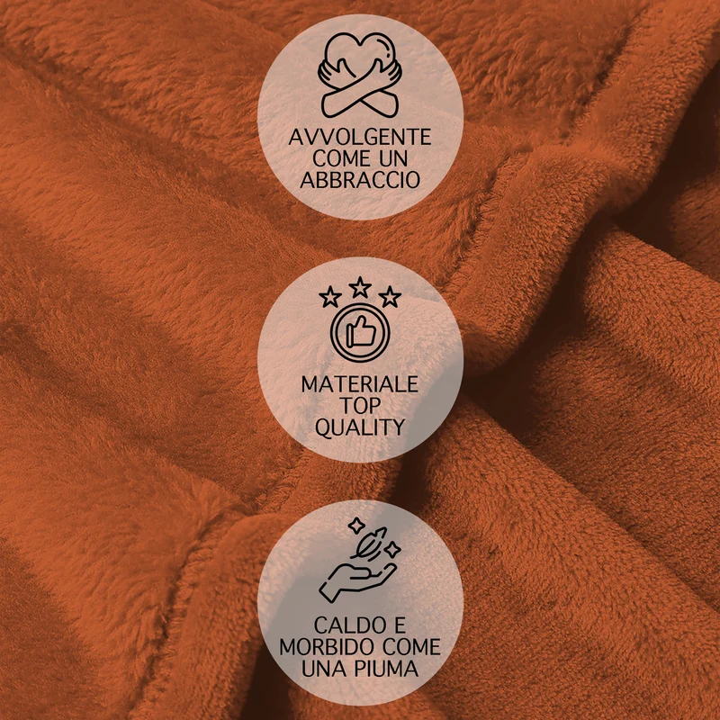 Coperta Invernale in Pile 280 g/mq Tinta Unita Il Gruppone