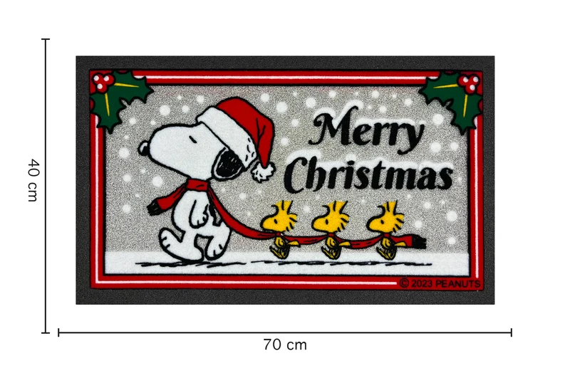 Peanuts Zerbino Ingresso Snoopy Originale Natalizio Rettangolare 40 x 60 Cm Il Gruppone