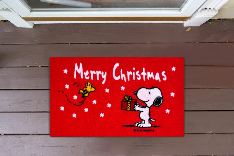 Peanuts Zerbino Ingresso Snoopy Originale Natalizio Rettangolare 40 x 60 Cm Il Gruppone
