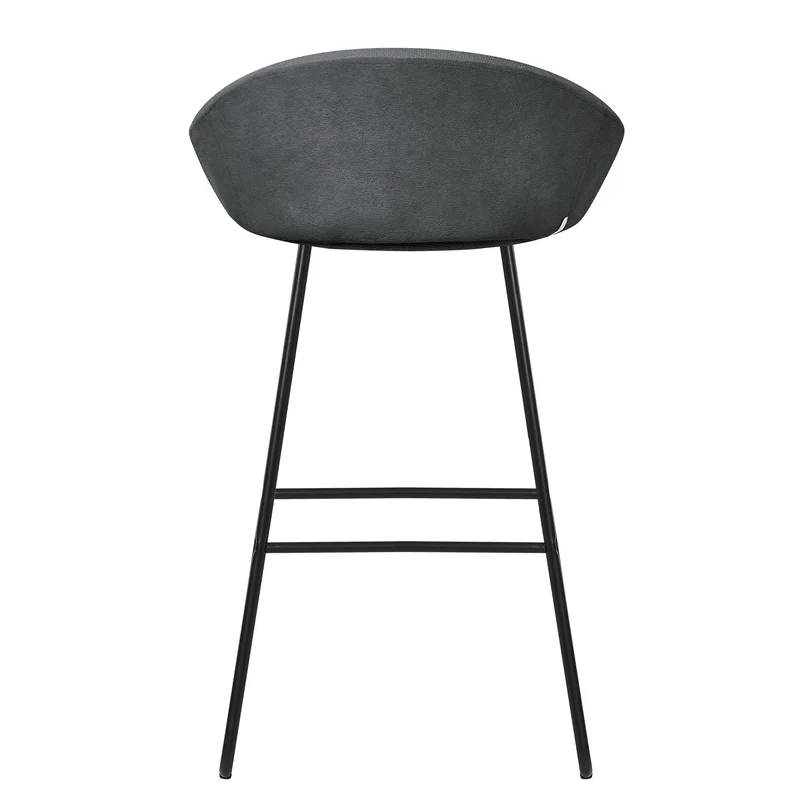 Barhocker 4er Set Anthrazit 56x94x50 cm mit Rückenlehne und Fußstütze bis 120 kg ML-Design