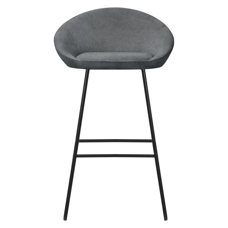 Barhocker 2er Set Anthrazit 56x94x50 cm mit Rückenlehne und Fußstütze bis 120 kg ML-Design