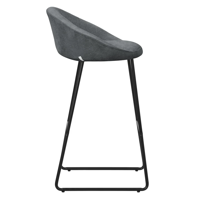 Barhocker 2er Set Anthrazit 56x94x50 cm mit Rückenlehne und Fußstütze bis 120 kg ML-Design