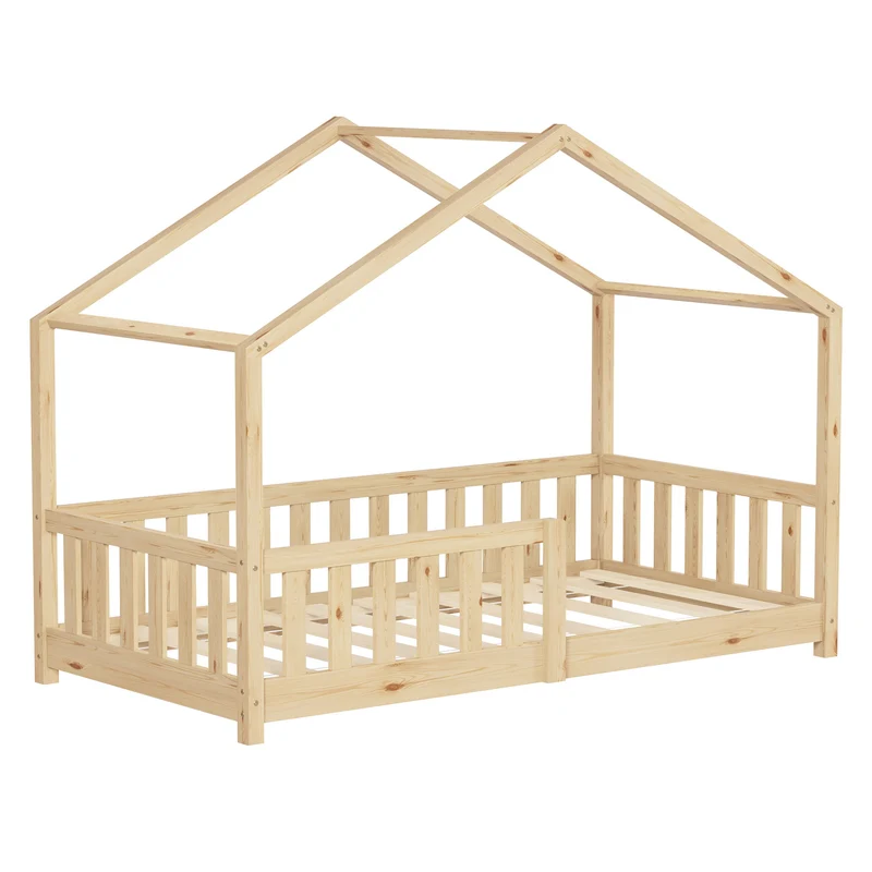 ML-Design | Kinderbett Haus aus Kiefernholz mit Lattenrost & Rausfallschutz