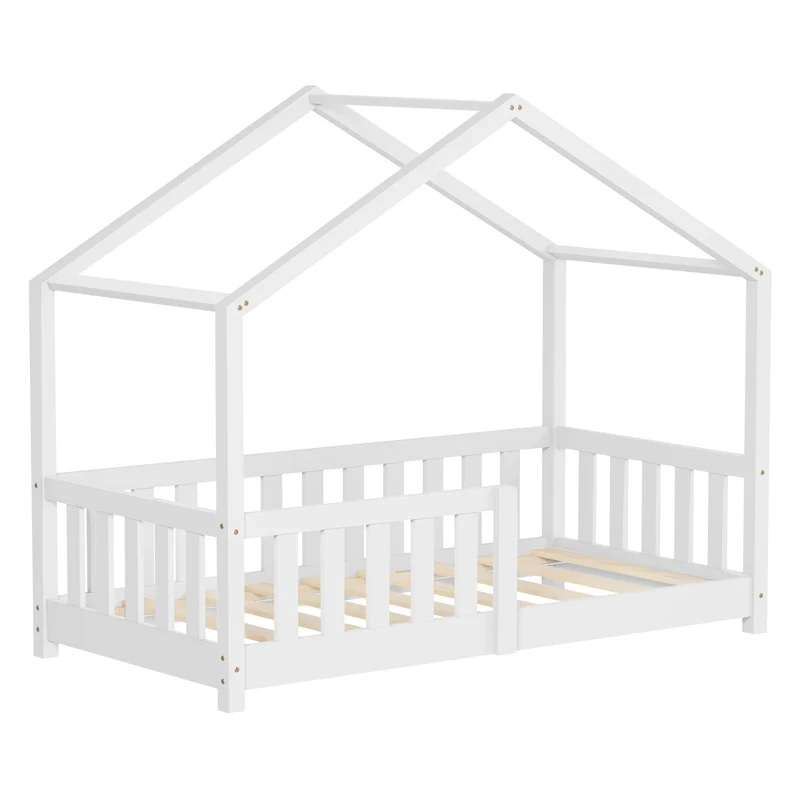 ML-Design | Kinderbett Haus aus Kiefernholz mit Lattenrost & Rausfallschutz