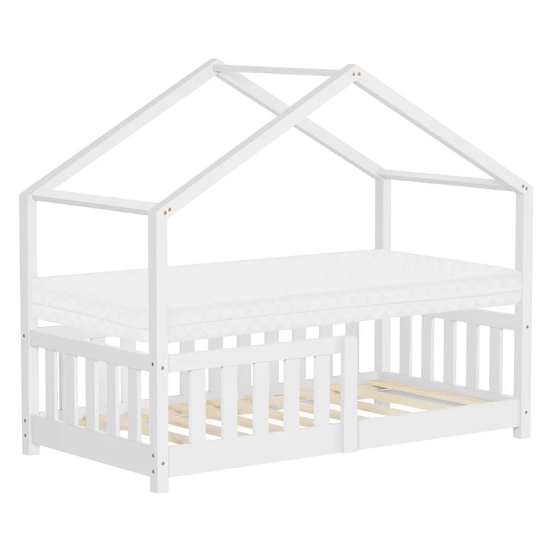 ML-Design | Kinderbett Haus aus Kiefernholz mit Lattenrost & Rausfallschutz