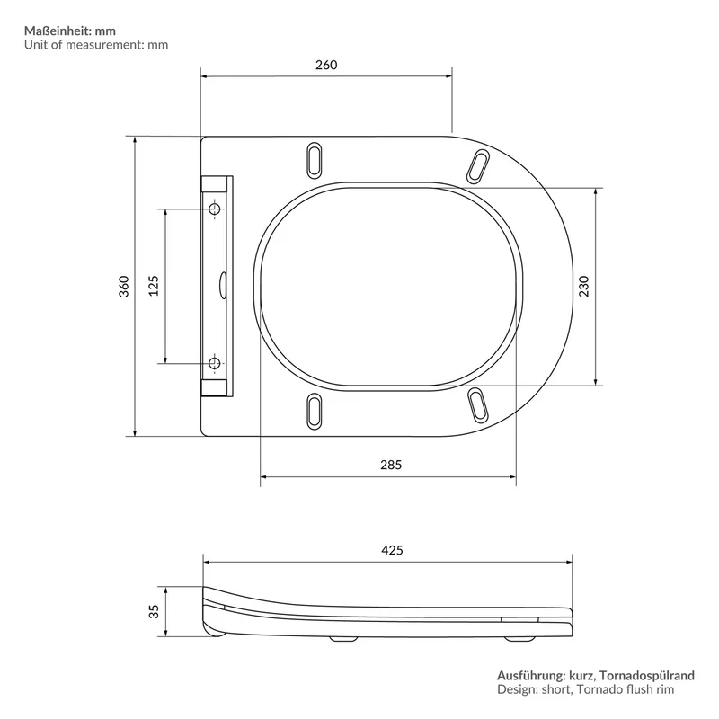 Luxebath | Wand-WC Hänge Toilette aus Keramik kurz/lang Spülrandlos mit Nanoversiegelung & Softclose