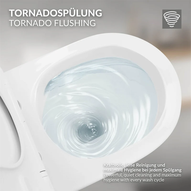 Luxebath | Wand-WC Hänge Toilette aus Keramik kurz/lang Spülrandlos mit Softclose