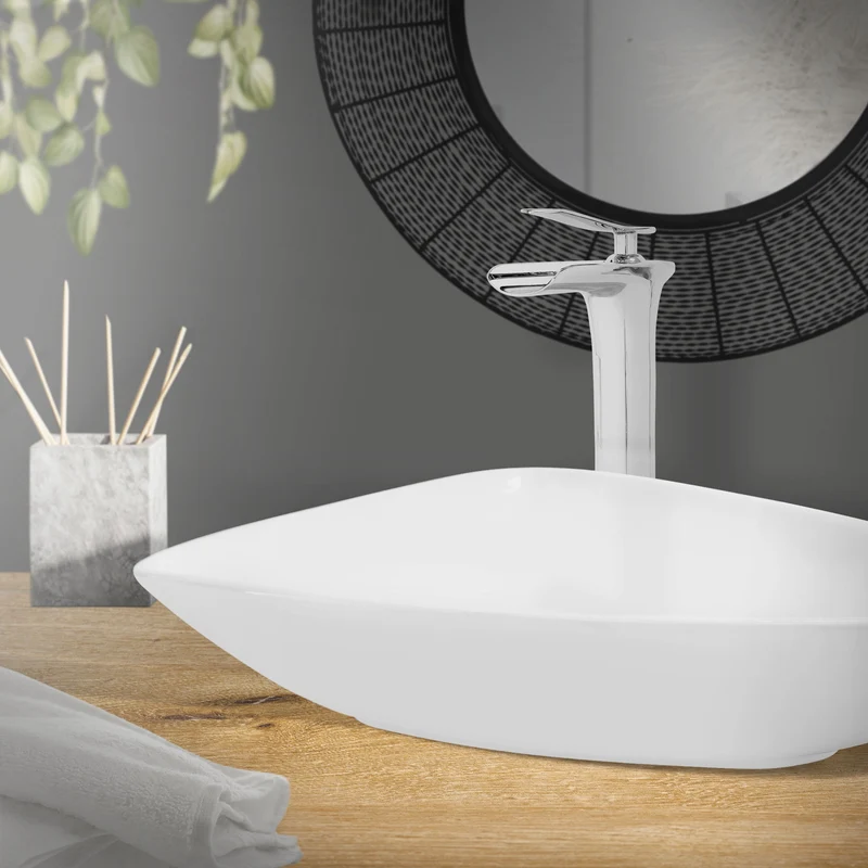 Waschtischarmatur Wasserfall Design 155x48x300 mm Chrom aus Messing von LuxeBath