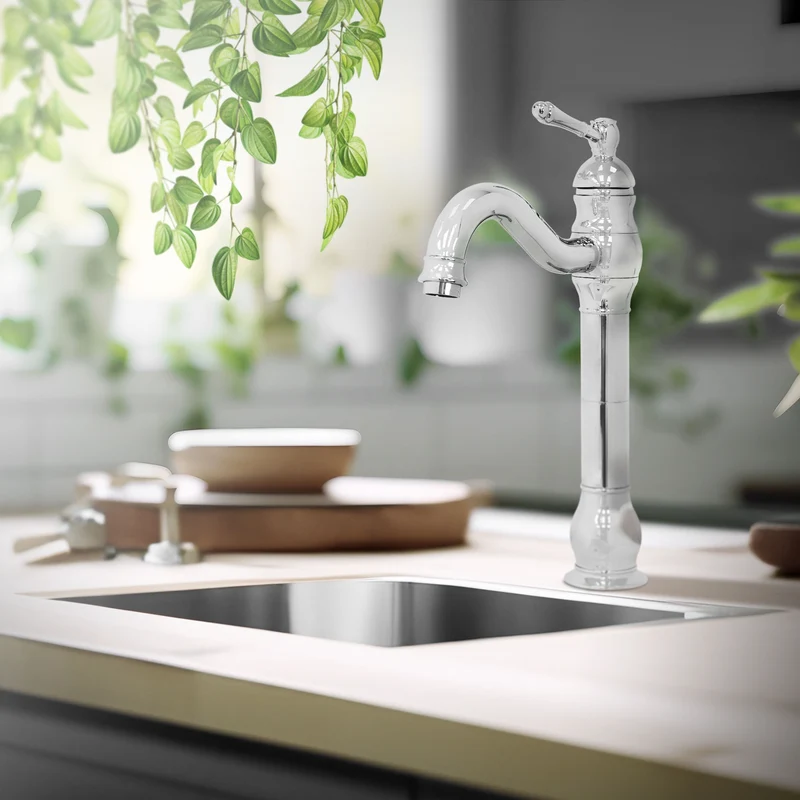 Waschtischarmatur fürs Badezimmer 215x62x335 mm Chrom aus Messing von LuxeBath