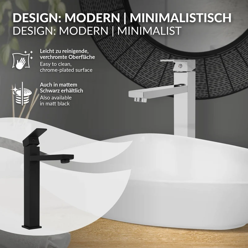 Waschtischarmatur fürs Badezimmer 195x45x270 mm Chrom aus Messing von LuxeBath