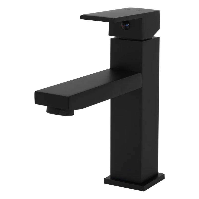 Waschtischarmatur fürs Badezimmer 160x45x170 mm Schwarz matt aus Messing von LuxeBath