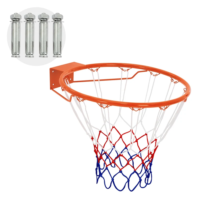 Basketballkorb Set 60x40 cm aus Stahl inkl. Netz und Pumpe Hauki
