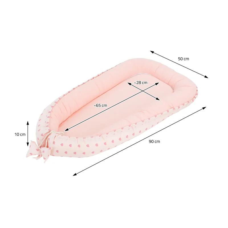 Babynest wendbarer Bezug 90x50 cm Rosa aus Baumwolle Joyz