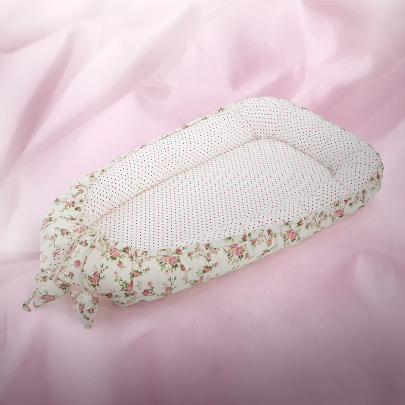 Babynest wendbarer Bezug 90x50 cm Rosa aus Baumwolle Joyz
