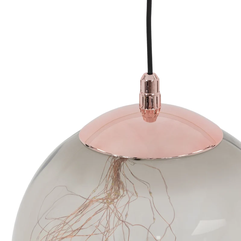 LED Weihnachtskugel mit warmweißen LEDs Ø 25 cm Grau aus Glas