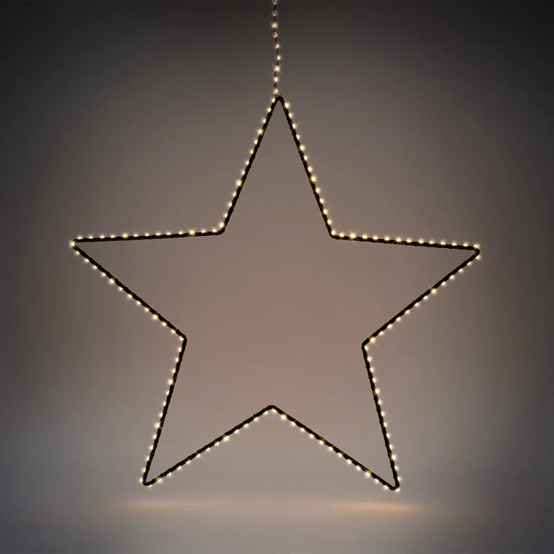 LED Weihnachtsstern 46 cm mit 140 warmweißen LEDs IP44 für drinnen und draußen