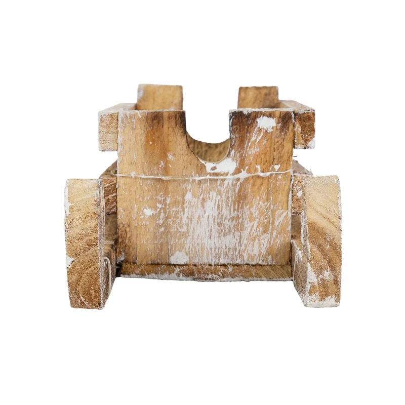Deko Holzschlitten mit LED Lichterkette warmweiß aus Holz