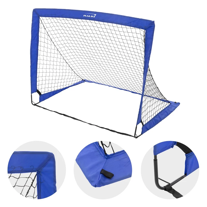 Fußballtor Pop-Up 2er Set 120x95x97 cm Blau aus Polyethylen
