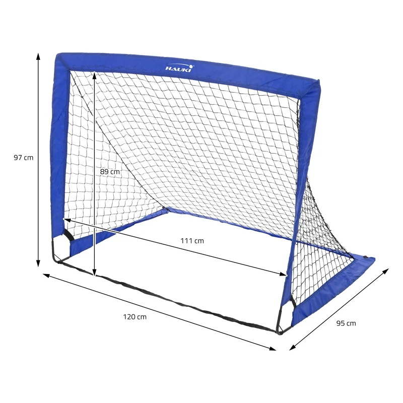 Fußballtor Pop-Up 2er Set 120x95x97 cm Blau aus Polyethylen