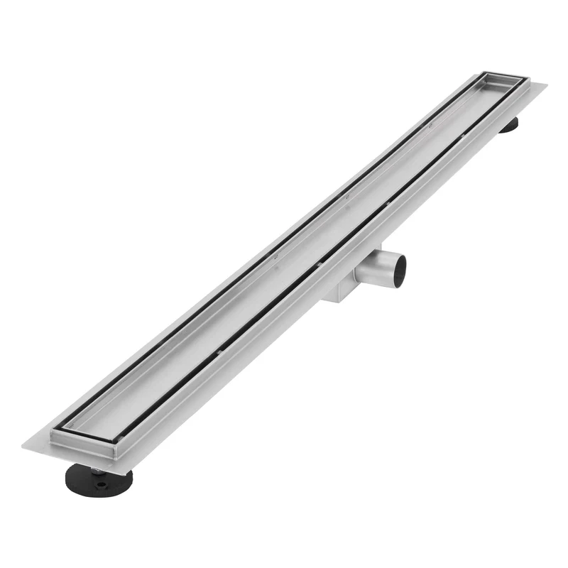LuxeBath | Duschrinne 2in1 befliesbar mit Siphon, aus Edelstahl, Komplettset, Doppelseitige Bodenablauf flach