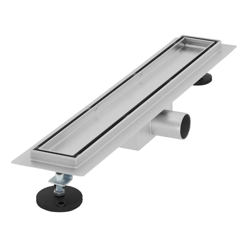 LuxeBath | Duschrinne 2in1 befliesbar mit Siphon, aus Edelstahl, Komplettset, Doppelseitige Bodenablauf flach