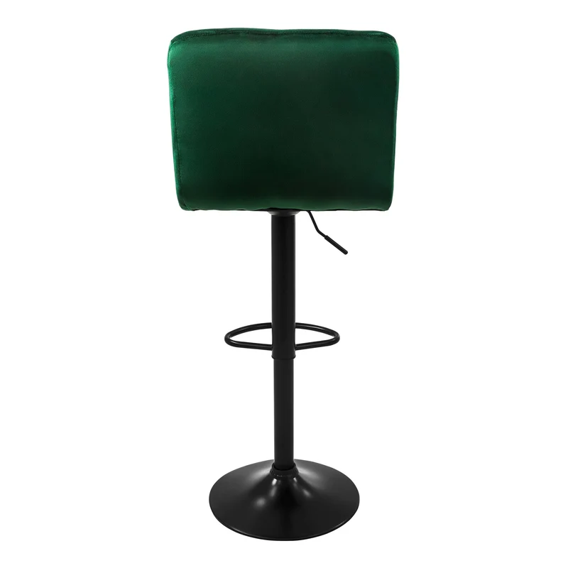Barhocker 4er Set Grün Samtbezug mit Rückenlehne und Fußstütze höhenverstellbar 63-83cm ML-Design