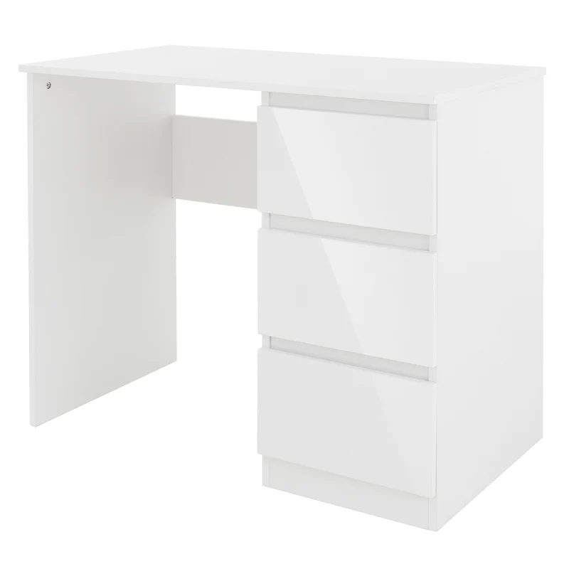 ML-Design | Schreibtisch mit drei Schubladen 90x76x50 cm aus Pressspan, viel Stauraum, Arbeitstisch für Heim und Büro