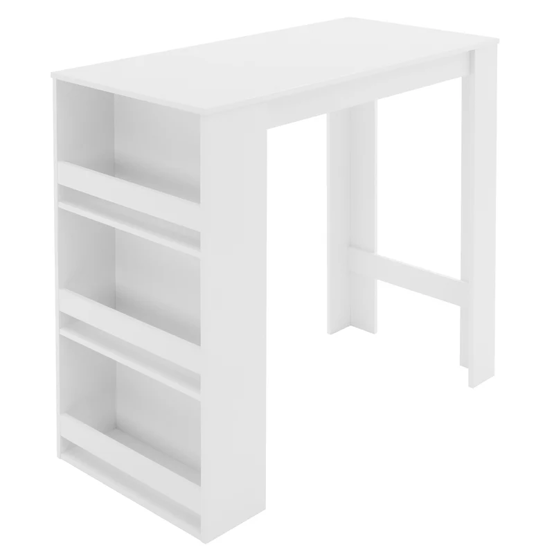 ML-Design | Bartisch mit 3-stufigem Regal 117x106x57 cm aus Holz viel Stauraum, Modern, Stehtisch mit 3 Ablagefläche