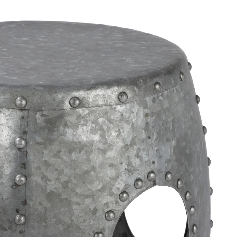 WOMO-Design | Beistelltisch handgefertigt Ø 38x43 cm aus Metall, Industrie-Design, Couchtisch