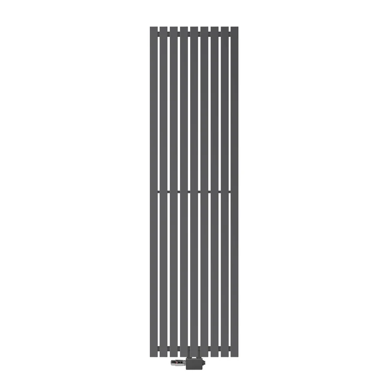 Badheizkörper Mittelanschluss 480x1800 mm Anthrazit mit Universale Anschlussgarnitur LuxeBath
