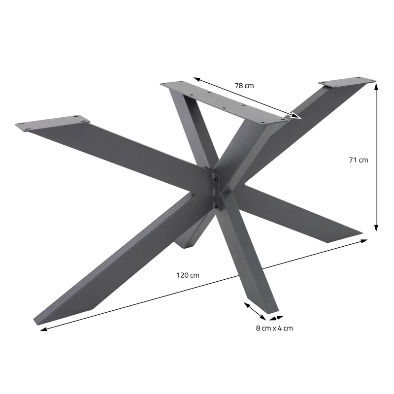 Tischbeine Tischgestell X-Design 78 x 71 x 120 cm Anthrazit aus Metall ML-Design