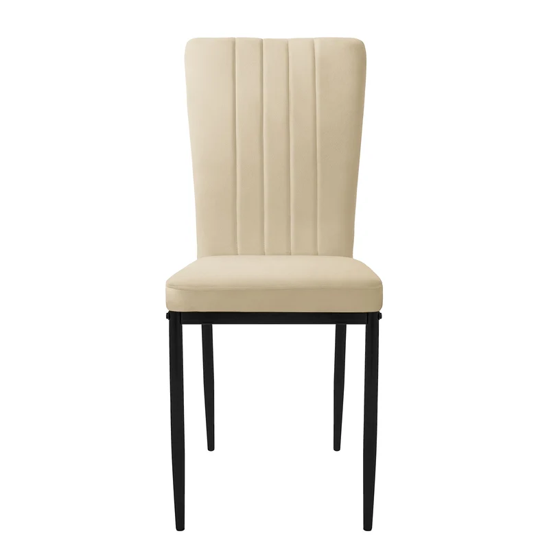 Esszimmerstuhl 4er Set Taupe mit Samtbezug und Metallbeinen Küchenstuhl ML-Design