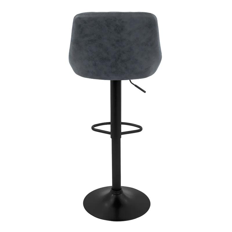 4er Set Barhocker Anthrazit Kunstlederbezug mit Rückenlehne und Fußstütze höhenverstellbar 62-82 cm ML-Design
