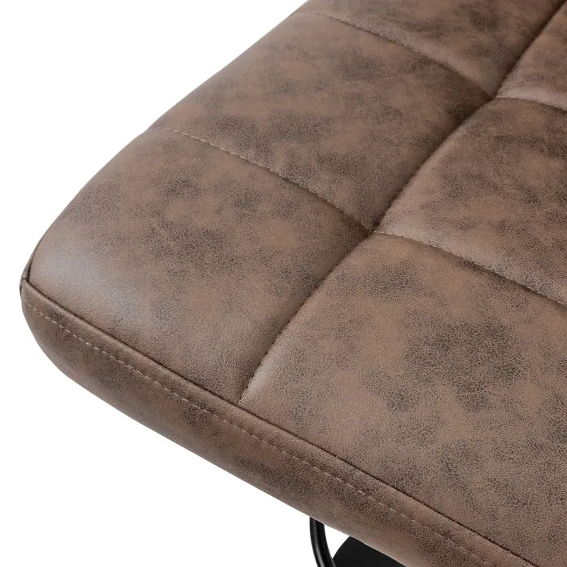 4er Set Barhocker Braun Kunstlederbezug mit Rückenlehne und Fußstütze höhenverstellbar 63-83cm ML-Design