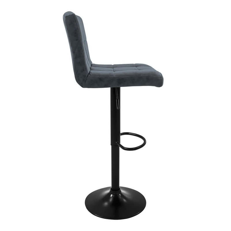 4er Set Barhocker Anthrazit Kunstlederbezug mit Rückenlehne und Fußstütze höhenverstellbar 63-83cm ML-Design