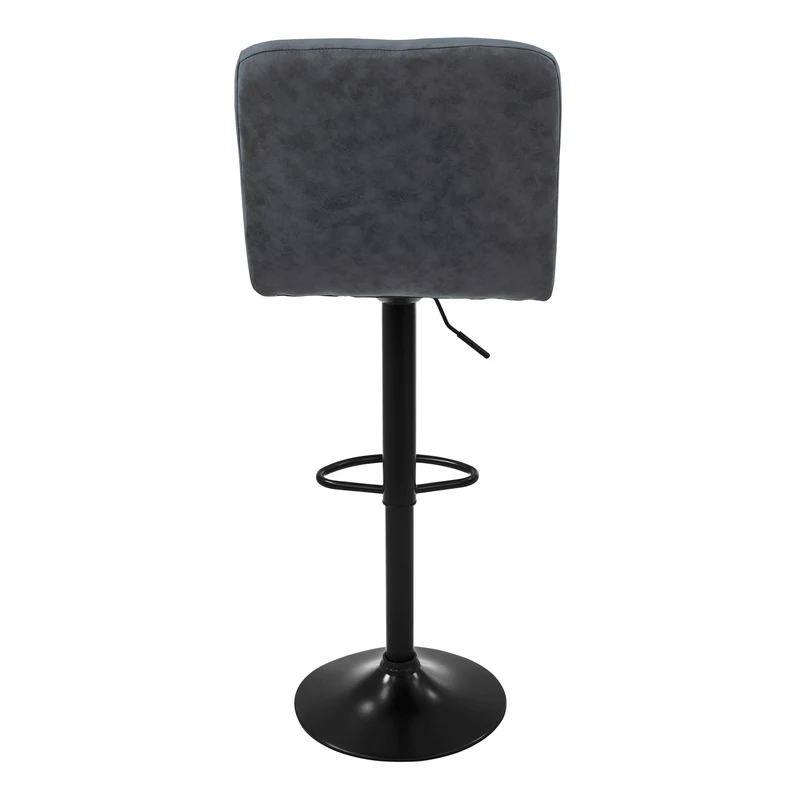 4er Set Barhocker Anthrazit Kunstlederbezug mit Rückenlehne und Fußstütze höhenverstellbar 63-83cm ML-Design