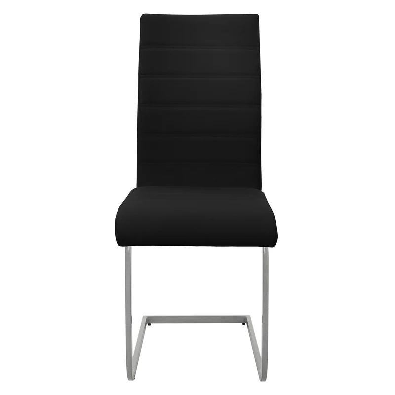 4er Set Esszimmerstuhl Freischwinger mit Rückenlehne Schwarz Kunsterlederbezug ML-Design