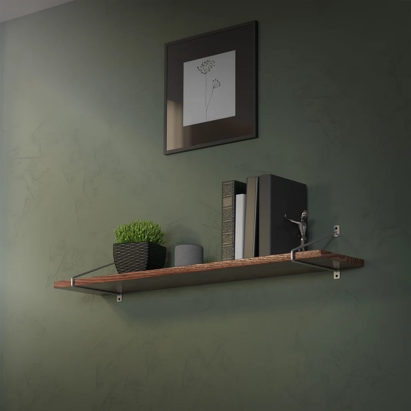 2er Set Wandkonsole Regalhalterung 2x 265 x 180 mm Grau aus Stahl ML-Design