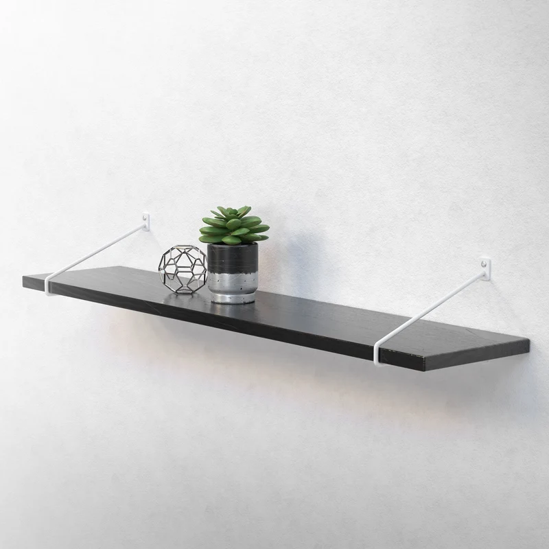 2er Set Wandkonsole Regalhalterung 2x 265 x 180 mm Weiß aus Stahl ML-Design