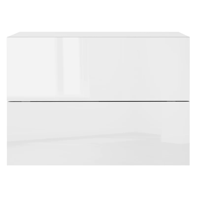 Nachttisch mit zwei Schubladen 42x29x30 cm Weiß glänzend ML-Design