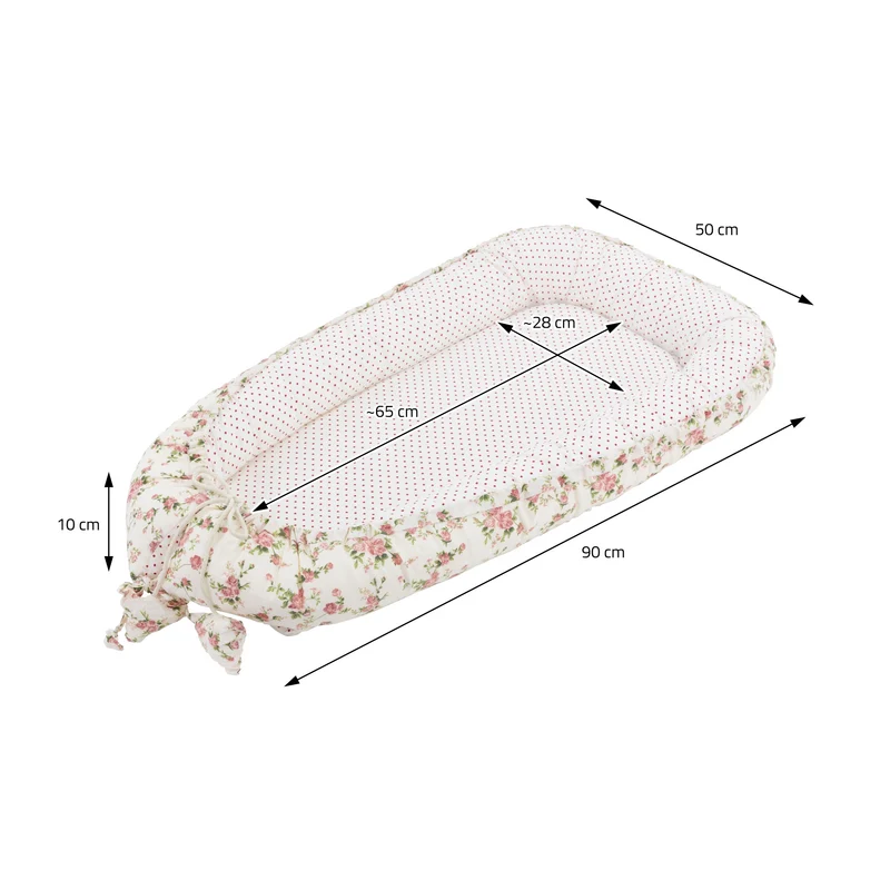 Babynest wendbarer Bezug 90x50 cm Weiß aus Baumwolle Joyz