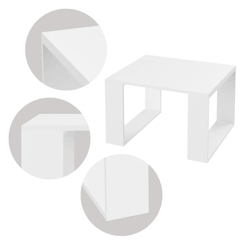 B-Ware Couchtisch 65x65x40 cm Weiß ML-Design