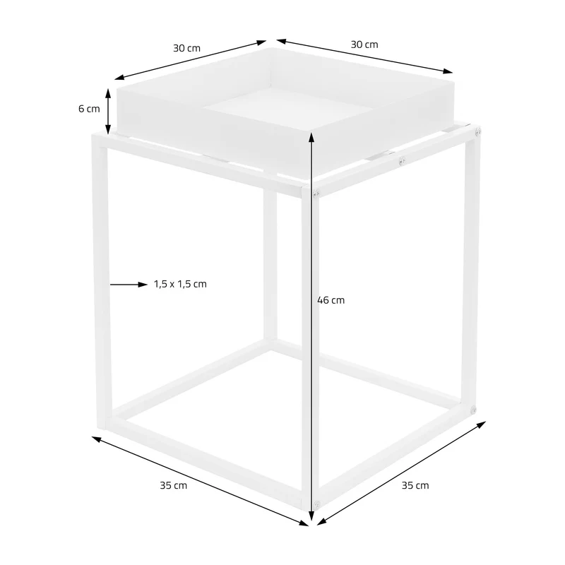 B-Ware Blumenständer 35x35x46 cm Weiß aus Metall ML-Design