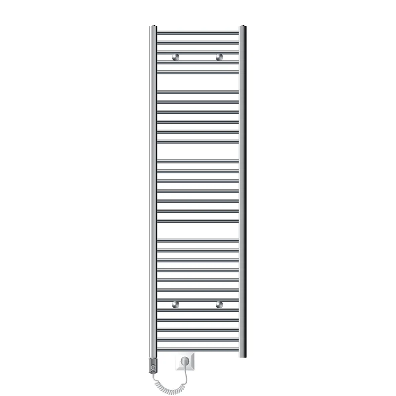 Elektrischer Badheizkörper mit Heizstab 900W 500x1800 mm Chrome gerade Seitenanschluss & Thermostat Digitalanzeige LuxeBath