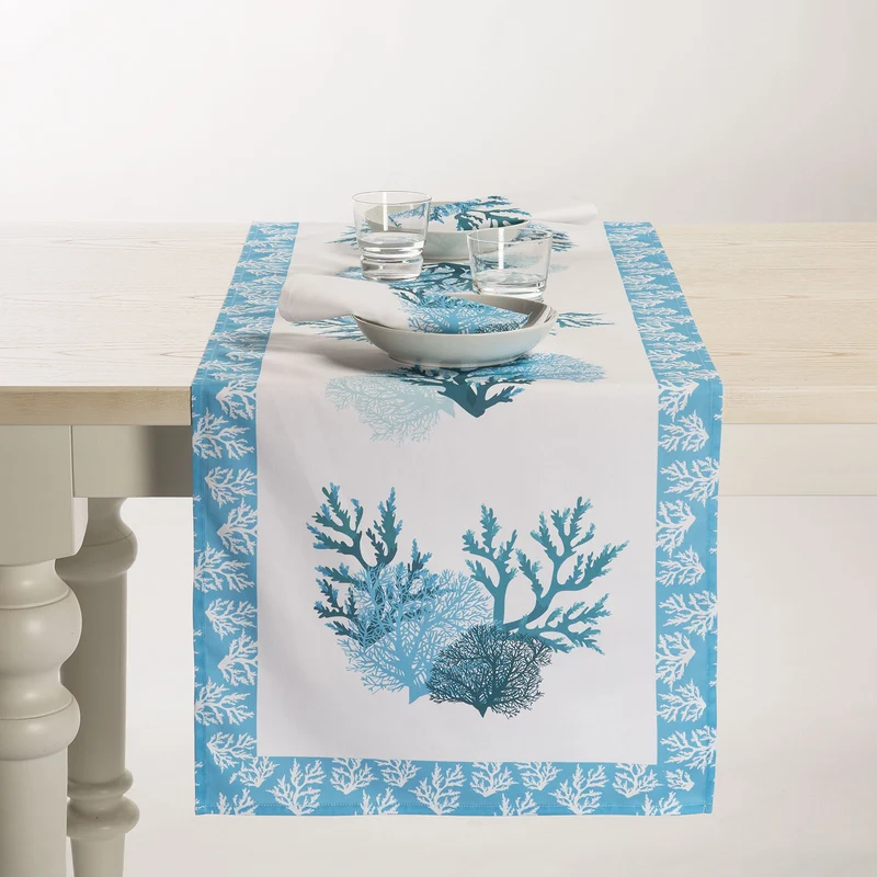 Runner tavola coralli Marinaro in Cotone